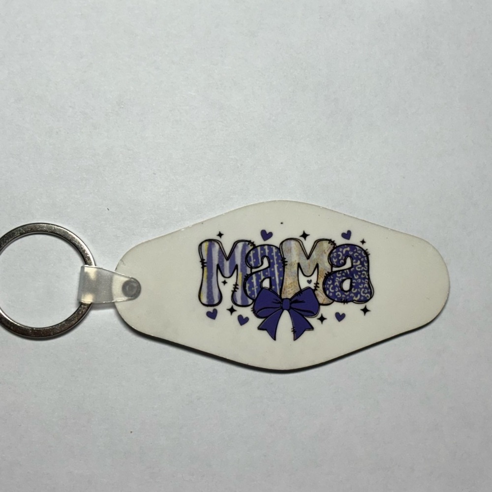 White and Blue 'Mama' Keychain